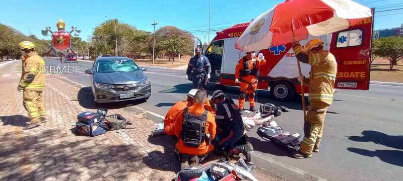 Pedestre recebe socorro no Parque da Cidade