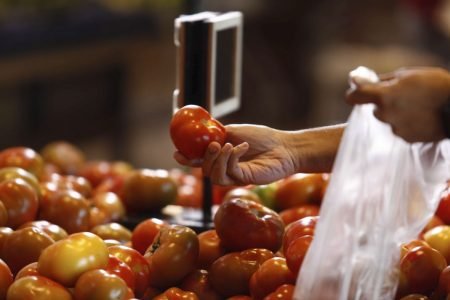 cliente compra tomate em mercado de goiania