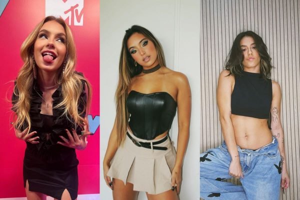 Em três fotos justapostas, influenciadoras do TikTok posam para foto - Metrópoles