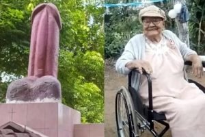 Último desejo: mulher é enterrada em túmulo com pênis gigante de 300kg