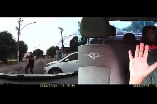 Câmera flagra assalto em carro de aplicativo no Rio