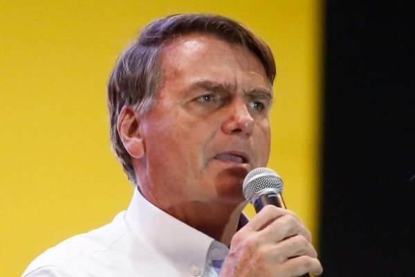 Presidente Jair Bolsonaro discursa durante convenção que lançou candidatura de seu ex-líder na Câmara dos Deputados, Major Vitor Hugo , ao Governo de Goiás 9