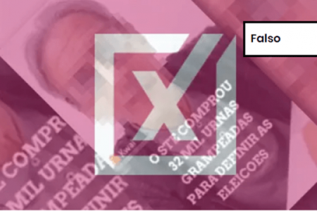 Post com etiqueta de conteúdo falso