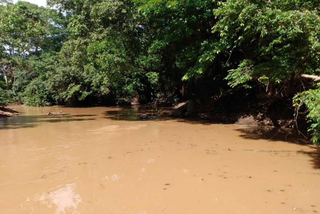 Água do Rio dos Bois, em Goiás, parece mar de lama por causa de dejetos jogados