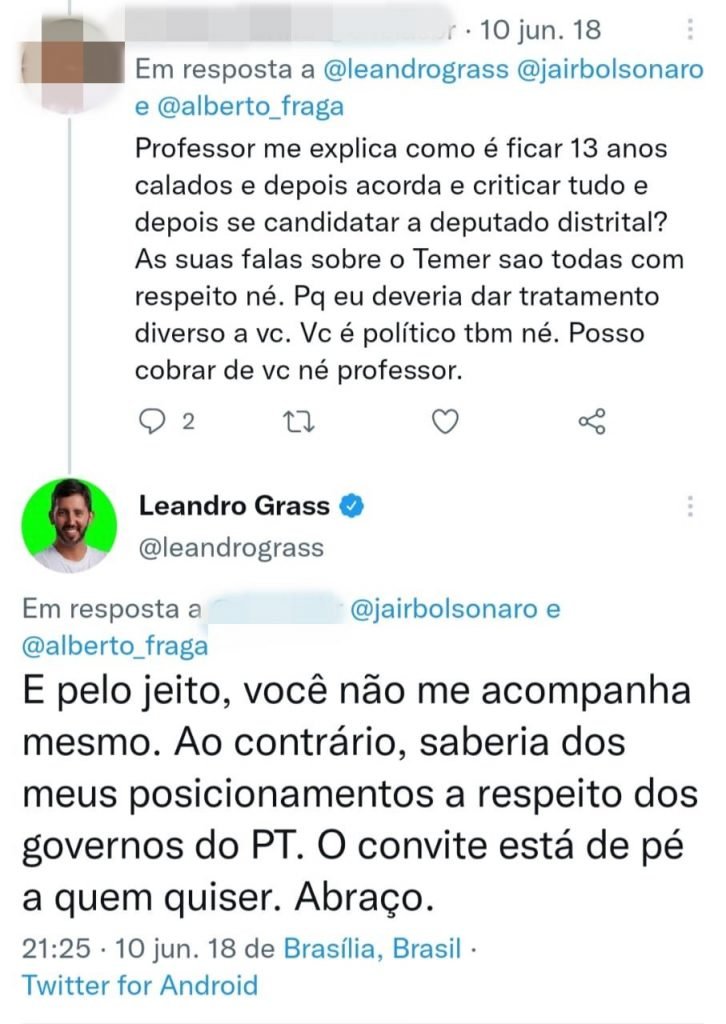 print de tela de postagem em redes sociais
