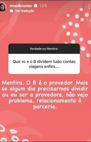 Imagem dos Stories de Munik Nunes