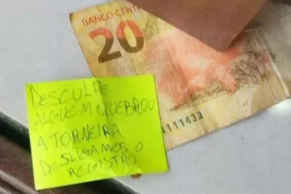 Vendedor surpreendido com bilhete an nimo e dinheiro para