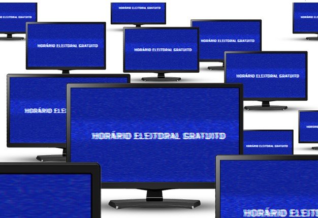 Televisores com mensagem da propaganda eleitoral gratuita - Metrópoles