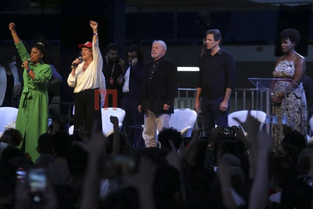 ex-presidente Lula e fernando Haddad Aula aberta, Universidade Pública e Democracia, pelo Coletivo USP Pela Democracia, no vão da História e Geografia na Cidade Universitária, em São Paulo 2