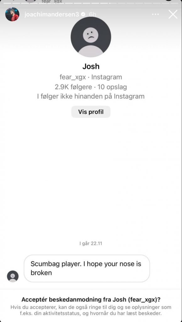 Print do story de Joachim Andersen - Metrópoles