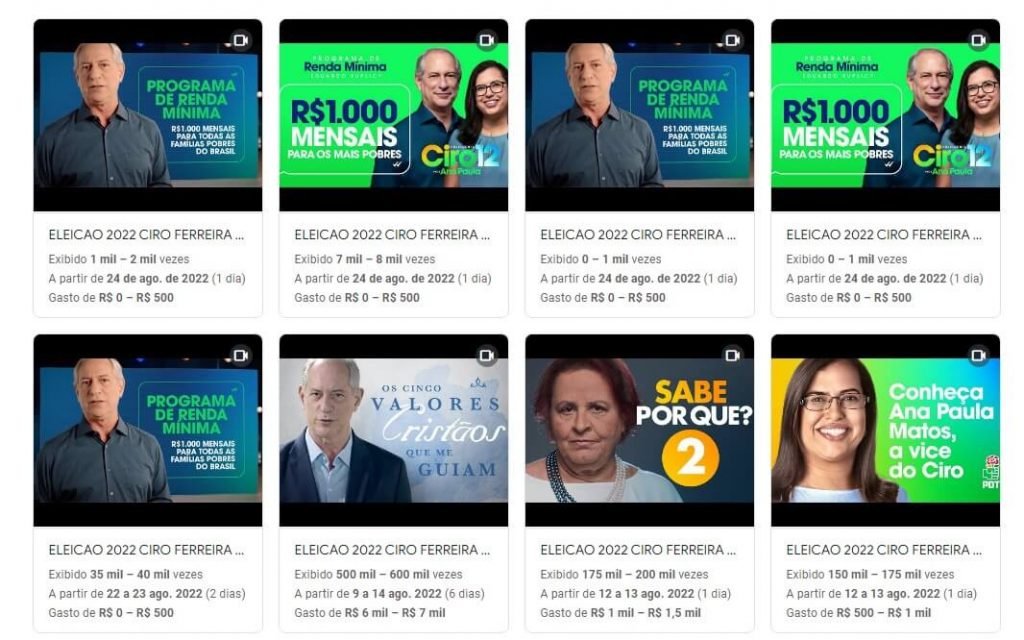 Anúncios de presidenciáveis no Google