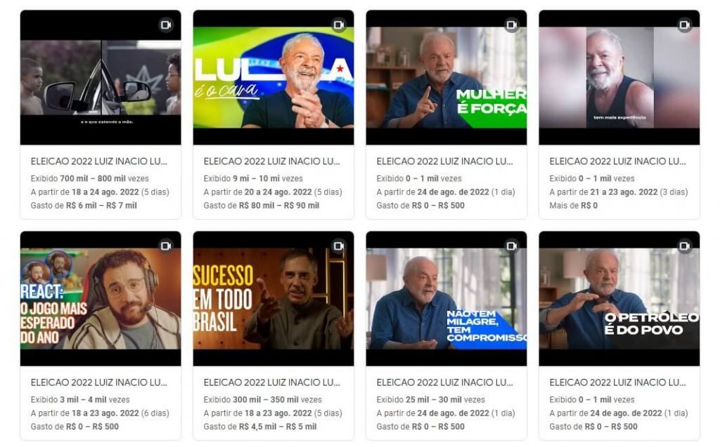 Anúncios de presidenciáveis no Google