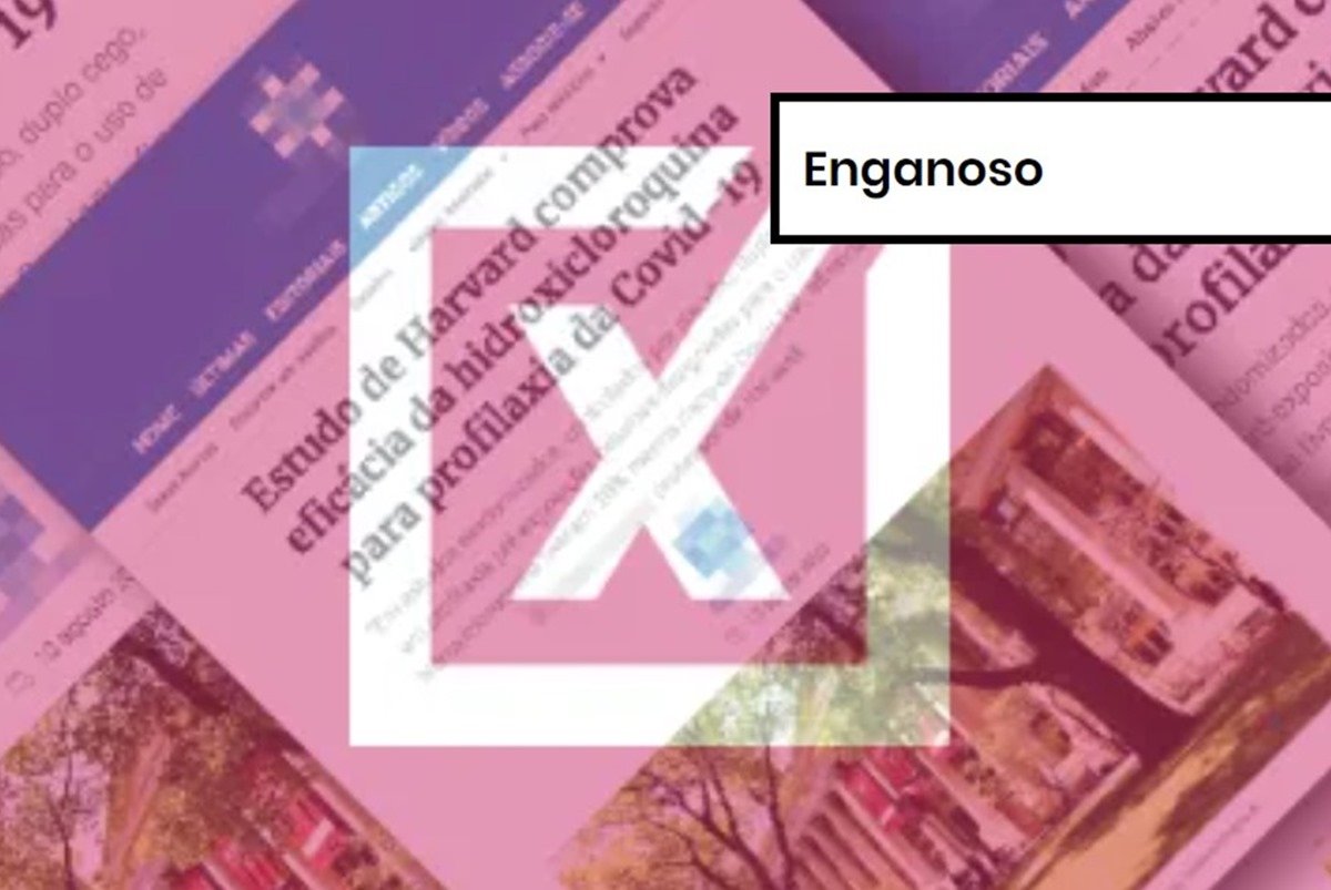 Imagem colorida de posty enganoso sobre eficácia da hidroxocloroquina no tratamento preventivo contra a Covid-19