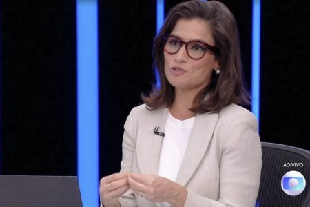 Renata Vasconcellos durante debate candidato presidencia luiz inacio lula da silva JN