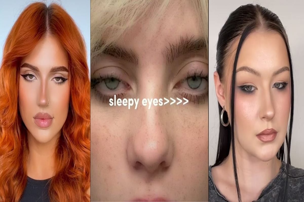 Maquiagem que imita olhos sonolentos parece ser nova tendência da vez. Oi?