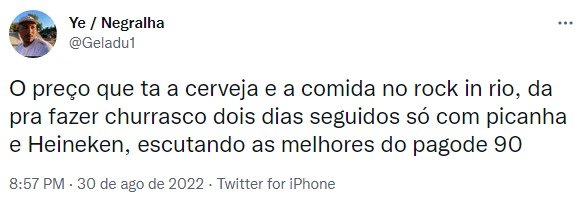 Internautas reclamam do valor das comidas do rock in rio