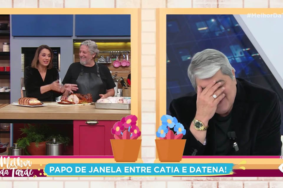 Catia Fonseca faz sugestão de duplo sentido a José Luiz Datena