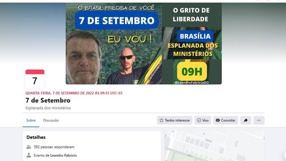 Protesto 7 de setembro no Facebook