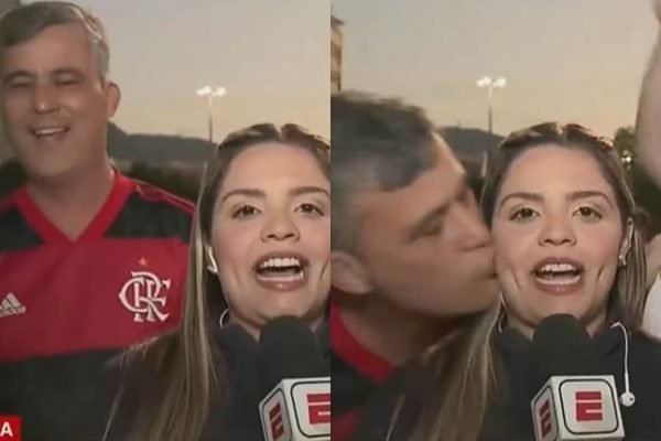 Repórter Jéssica Dias, da ESPN, é assediada por torcedor do Flamengo durante transmissão ao vivo