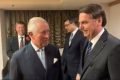 Presidente Jair Bolsonaro em encontro com o então príncipe Charles, novo rei da Inglaterra