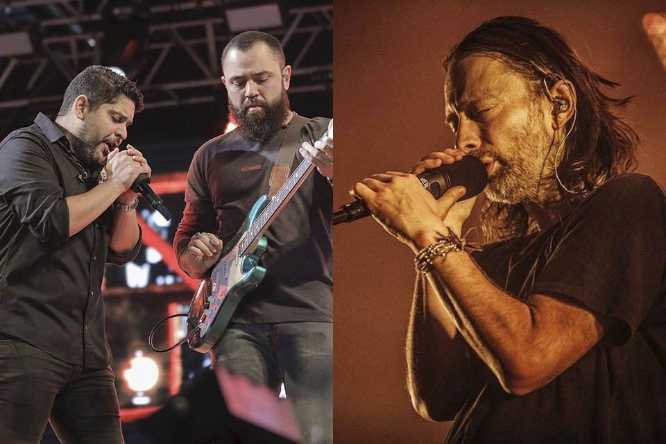Jorge & Mateus e Thom Yorke, vocalista do Radiohead