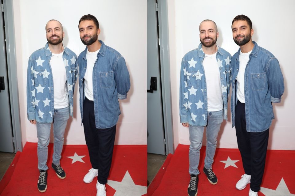 A montagem de duas fotos coloridas mostra o dermatologista Thales Bretas e o cantor Silva posando juntos para a câmera