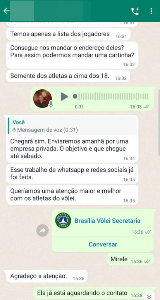Imagem colorida de conversa no WhatsApp