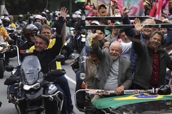 Lula e Bolsonaro no último dia de campanha