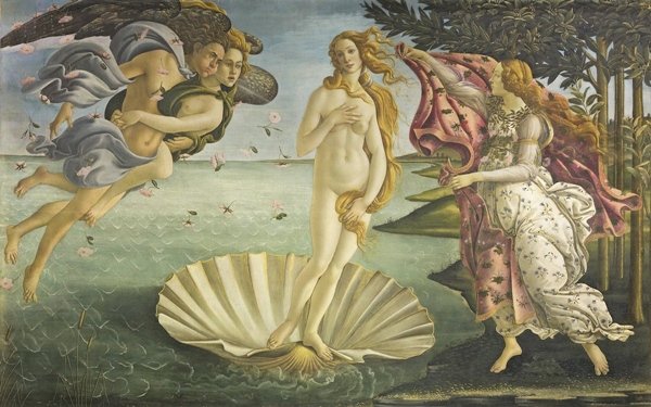 Quadro O Nascimento de Vênus, de Sandro Botticelli, um dos mais famosos do movimento renascentista europeu