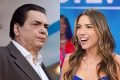 José Rubens Chachá como Silvio Santos na série O Rei da TV; à direita, Patricia Abravanel no Programa Silvio Santos