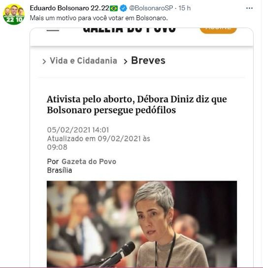 Publicação no Twitter