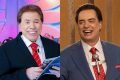 Silvio Santos em seu programa no SBT e José Rubens Chachá na série O Rei da TV