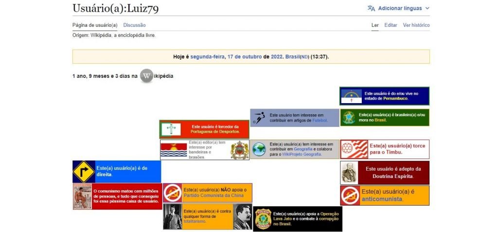 Usuário que se identifica como "anticomunista" alterou perfil de Tarcísio de Freitas na Wikipédia