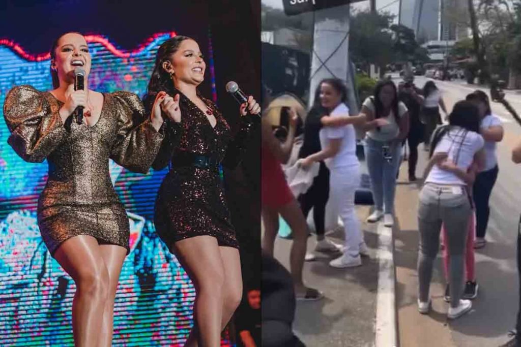 Foto de Maiara e Maraisa em show e em visita a fãs