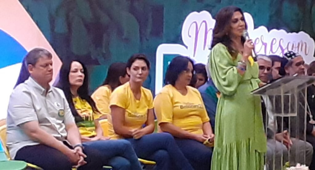 Michele Bolsonaro e Tarcísio de Freitas