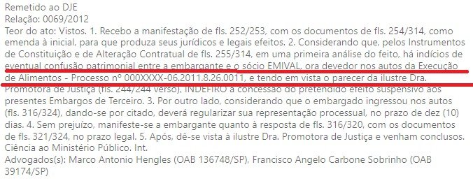 Prints de processo judicial em que o cantor sertanejo Leonardo pediu para parar de pagar pensão ao filho João Guilherme - Metrópoles