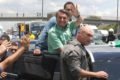 O presidente Jair Bolsonaro durante comício eleitoral em Guarulhos, em São Paulo