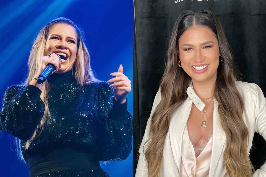 Montagem com fotos de Marília Mendonça e Simone Mendes