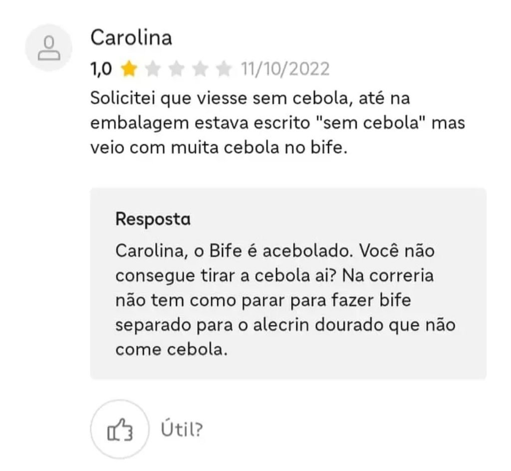 Restaurante responde avaliação de consumidores no Ifood de forma sincera e viraliza - Metrópoles