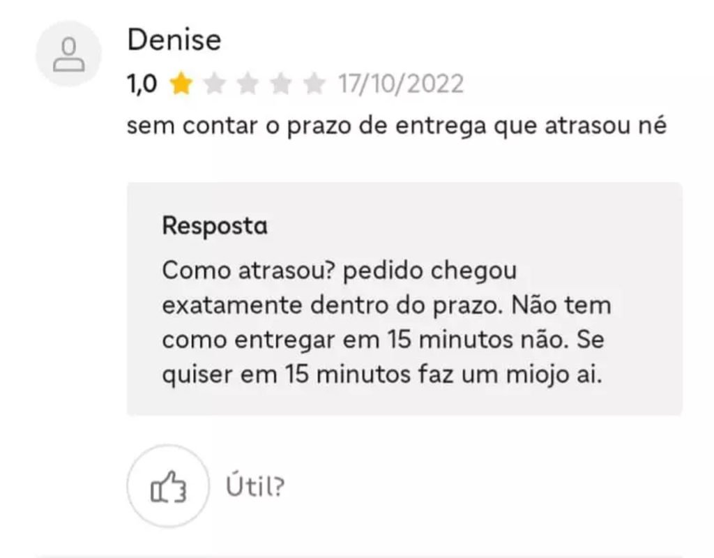 Restaurante responde avaliação de consumidores no Ifood de forma sincera e viraliza - Metrópoles