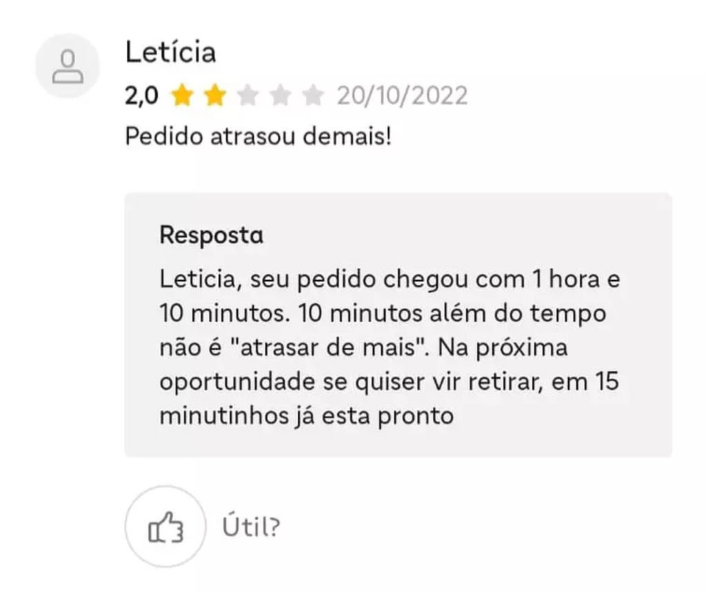 Restaurante responde avaliação de consumidores no Ifood de forma sincera e viraliza - Metrópoles