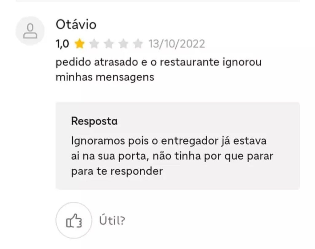 Restaurante responde avaliação de consumidores no Ifood de forma sincera e viraliza - Metrópoles