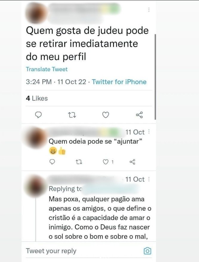 Fio no Twitter com os dizeres: