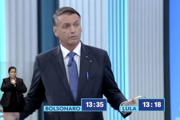 Presidente jair bolsonaro durante debate na TV Globo eleições 2022 - Metrópoles