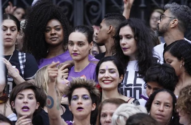 Atrizes da Globo em ato #EleNão contra Bolsonaro (Reprodução)