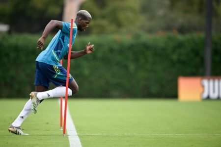 Paul Pogba durante treino na Juventus