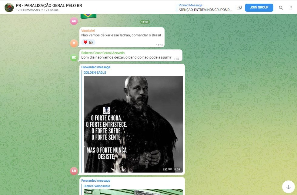 Golpismo bolsonarista no Telegram