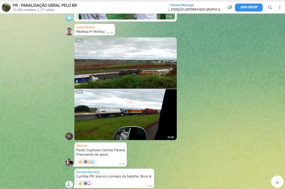 Golpismo bolsonarista no Telegram