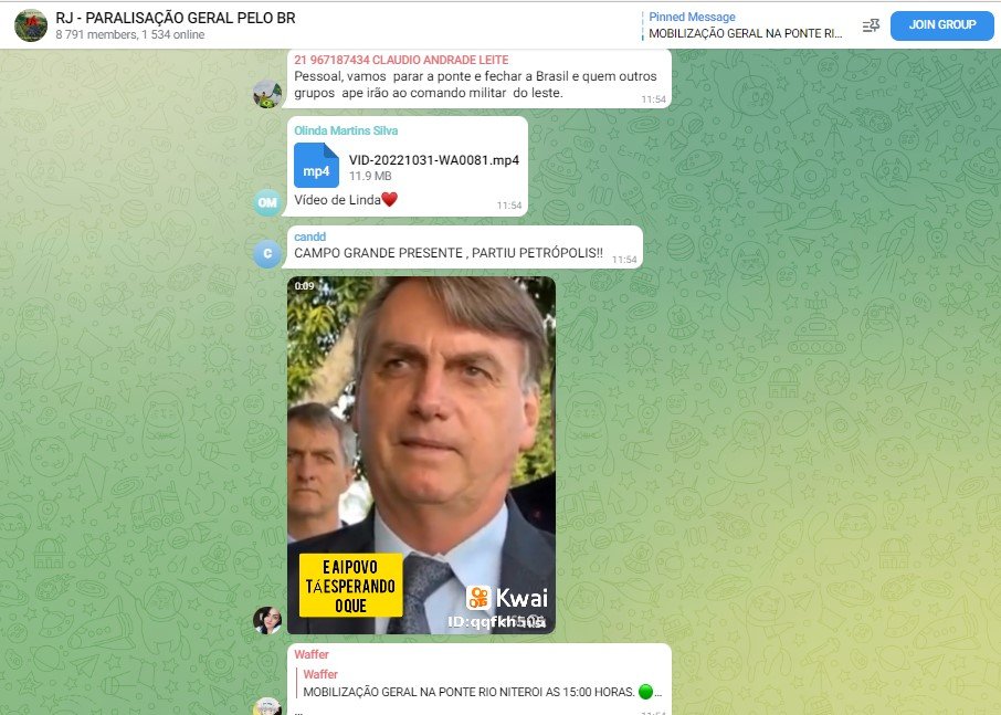 Golpismo bolsonarista no Telegram