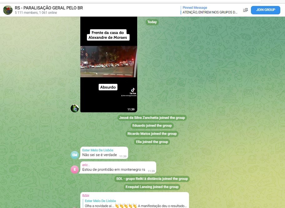 Golpismo bolsonarista no Telegram